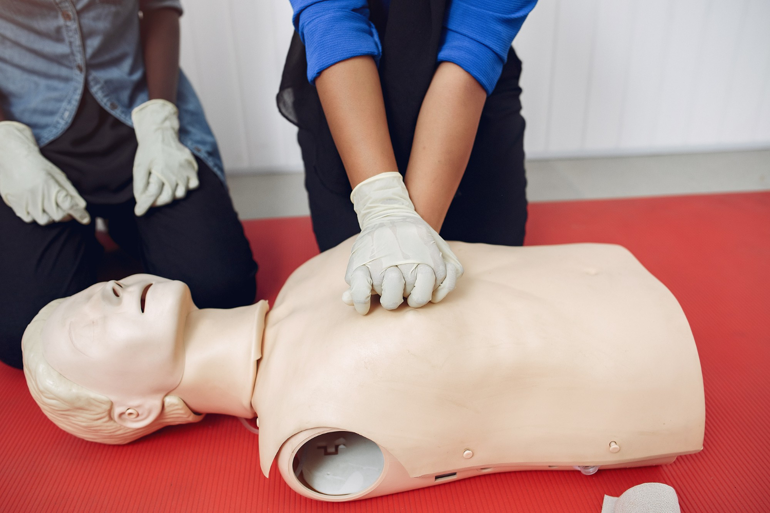 BLS training session with medical professionals